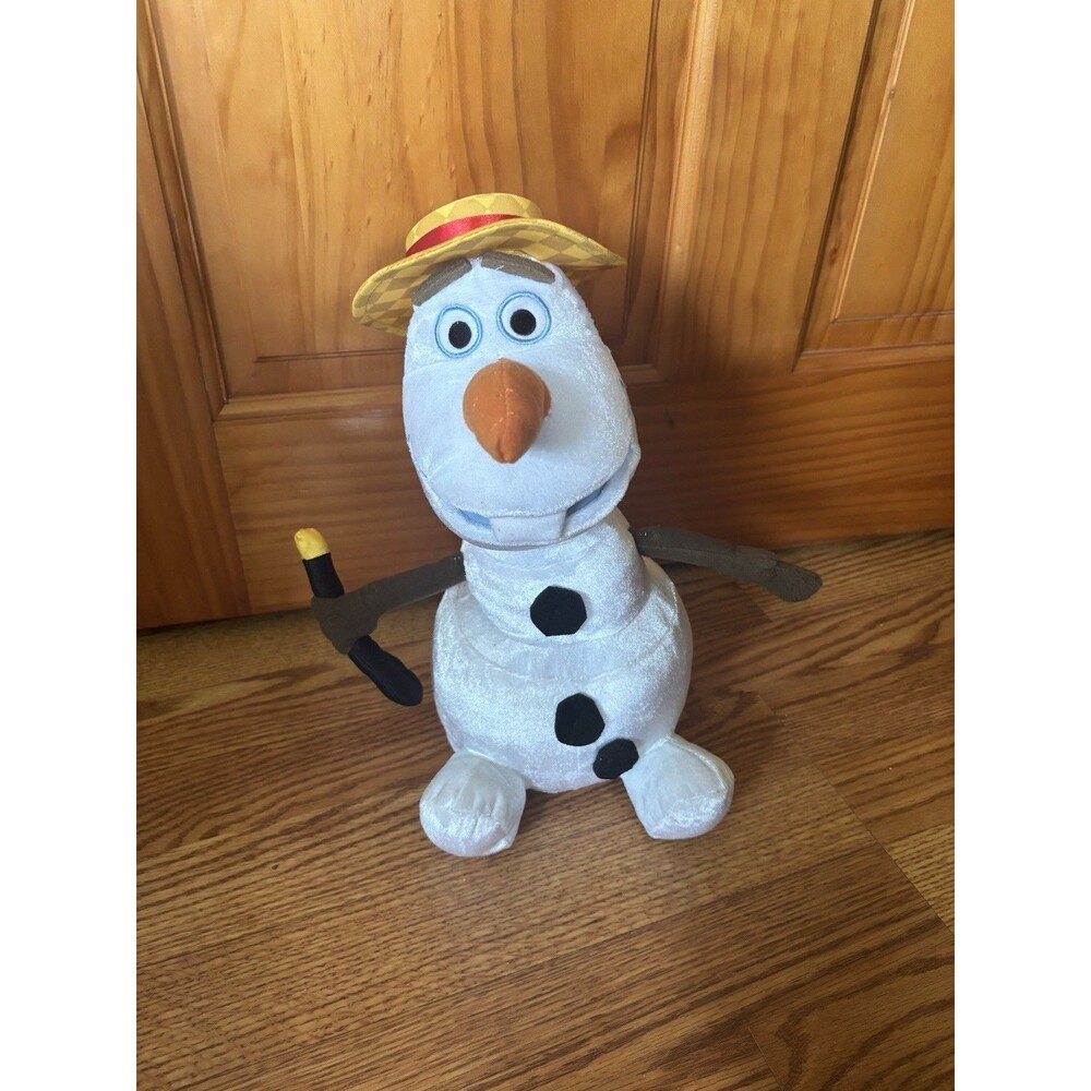 Disney's Frozen Summer Time Snowman Olaf Plush 16" Talks And Sings WORKS